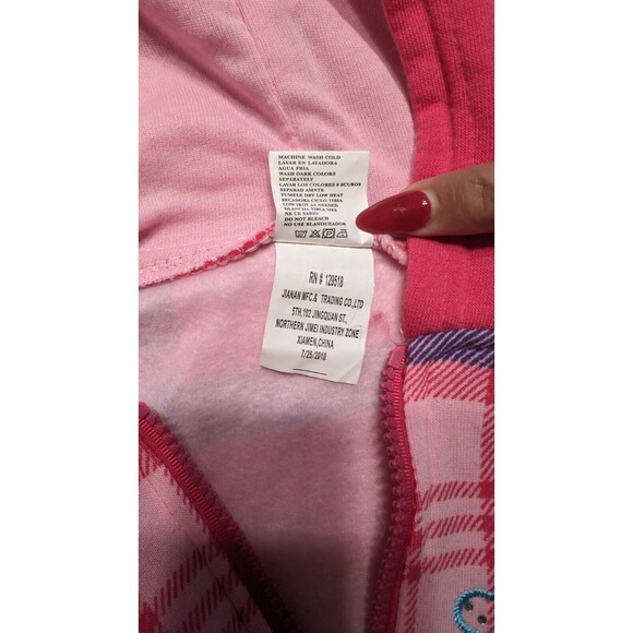 MJ Collection Girls Pink Hoodie 'Super Cubes' Size 10 - Picture 5 of 6